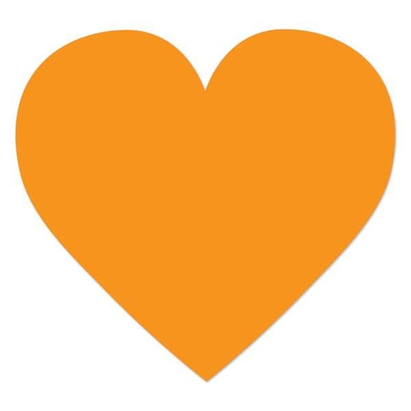 Ergomat DuraStripe Supreme 4.5in X 4.5in HEART Orange, 30PK DSV-HEART-O-KIT - main
